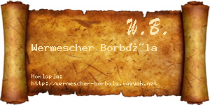 Wermescher Borbála névjegykártya
